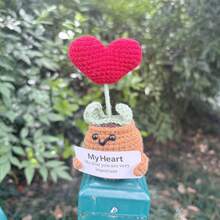 1 Handmade Crochet Doll Gift, With Three Types, Growing Love, Walking Love, And  Potato Lovers, Each Containing A Red Heart Shape, Can Be Used As A Table Or Car Decoration, Or Carried Around In Pockets Or Bags For Playfulness Anytime. It's A Very Cute Gift To Give To Couples, Family Members, Or Anyone You Love, And It's A Great Way To Tell Them "My Dear, You Are Very Important". - Three Types Available - View 3