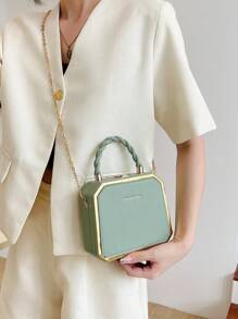 Structured Box Mini Fashion Handbag - Mint Green - View 2