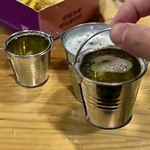 1/2/3/4pcs Mini Drinking Bucket, Drinking Pot, Small Metal Bucket Beer Mugs