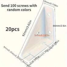 20pcs Laminate Reinforcement Artifact Large Triangle Right-Angle Fixing Bracket Fixing 90 Degree Right-Angle Support Angle Iron Cabinet Hanging Code - Multicolor - View 4