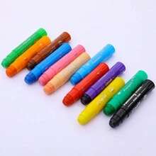purespirit 12 couleurs Bâtons de peinture artisanale, bâtons de peinture lavables de couleur unie pour les enfants et les étudiants, rentrée scolaire, fournitures scolaires - Multicolore - Voir 3