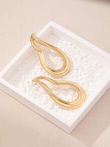 1 对不对称几何耳钉，用途广泛 - 金黃色幾何耳釘 - 查看 2