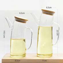 1 botella dispensadora de aceite y vinagre de vidrio de 850ml/550ml con asa, herramienta de cocina, botella de almacenamiento, botella de condimento, botella de salsa de soja - multicolor - Ver 5