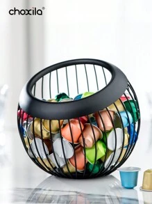 choxila 1pc Coffee Pod Holder, Coffee Pod Organizer, Coffee Capsule Storage Basket For Fruits, Snacks, Espresso Coffee Pod Shelf For Kitchen Cafe Office Desktop Counter, Coffee Accessories