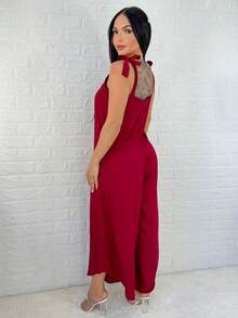 Women Jumpsuits - 紅木色 - 查看 2