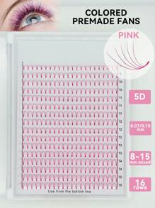 352pcs Colored Premade Volume Fans,5D Short Stem Eyelash Extension Large Tray C 0.07/0.10 8-15mm Mixed PINK PURPLE BLUE BROWN Korean PBT Fibers Wider Width Fans Individual False Eyelash Bulk Lash Clusters,Eye Lash Clusters,Individual Eyelashes,Lashes,Fake Lashes