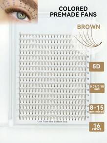 352pcs Colored Premade Volume Fans,5D Short Stem Eyelash Extension Large Tray C 0.07/0.10 8-15mm Mixed PINK PURPLE BLUE BROWN Korean PBT Fibers Wider Width Fans Individual False Eyelash Bulk Lash Clusters,Eye Lash Clusters,Individual Eyelashes,Lashes,Fake Lashes