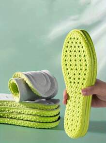 1 Pair Soft & High Elasticity Sport Insoles, Breathable, Deodorant, Shock Absorbent Insoles For Men And Women's Shoes - Grey - View 1