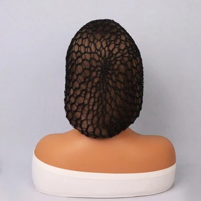 1 Piece Hair Net Snoods For Women Sleeping Mesh Soft Rayon Knit Crochet Hairnet Long Short Curls Hair Cover Accessory (Black) Gifts For Her / Gifts For Him/Romantic Gift/Love Gift/Couple Gift/Valentine Present