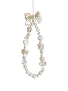 Simple White Bowknot Mobile Phone Case Chain Pendant, Crop Convenient Strap Suitable For All Mobile Phones, Cameras, Diagonal Straps, Hand-Held Straps, Wrist Straps, Anti-Lost And Anti-Fall For Women Gifts For Mother, Family, Friends, Birthday, Holiday Phone Charm, Phone Chain - White - View 2