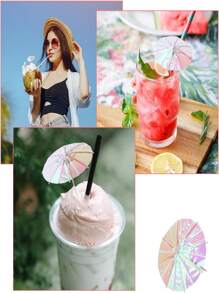 30/50 件鸡尾酒雨伞、饮酒伞、鸡尾酒遮阳伞、饮料装饰伞、饮料开胃菜派对装饰用品、蛋糕装饰、蛋糕装饰、蛋糕装饰、蛋糕装饰工具 - 彩色 - 查看 4