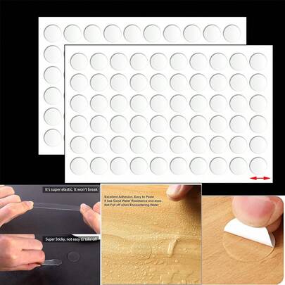 600pcs Double-Sided Adhesive Tape, Transparent Odorless Double-Sided Tape For Couplets, Balloons, Car Decor, Suitable For Wedding Supplies, Home Goods, Multi-Purpose Strong Adhesive