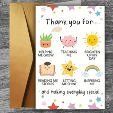 1pcLovely Thank You Cards To Teachers, Great Teachers Thank You Gifts To Men And Women, Thank You For Helping Me Grow Cards, Best Teachers Thank You Gift Ideas Include Envelopes.,Christmas