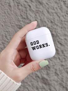 定制可爱文字纪念TPU软耳机壳，适用于苹果1/2代，男女通用时尚设计