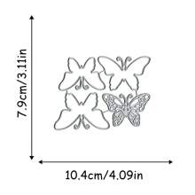 1pc Heart Shaped Butterfly & Flower Decorated Card Decoration With Leaf, Butterfly & Flower Cut Steel Stamp For DIY Scrapbooking Crafts