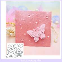 1pc Heart Shaped Butterfly & Flower Decorated Card Decoration With Leaf, Butterfly & Flower Cut Steel Stamp For DIY Scrapbooking Crafts