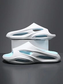 LEYFU 2024 New Men's Fashionable Slip-On Sports Slippers, Anti-Slip, Versatile, Lightweight, Easy-Wearing, Suitable For Beach And Daily Outings, Popular Online Celebrity Style
