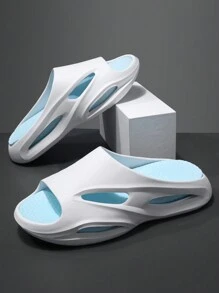 LEYFU 2024 New Men's Fashionable Slip-On Sports Slippers, Anti-Slip, Versatile, Lightweight, Easy-Wearing, Suitable For Beach And Daily Outings, Popular Online Celebrity Style