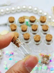 20pcs/Set Mini DIY Glass Bottle Exquisite Cork Drift Wishes Cute Jar Small Bottle - Clear - View 2
