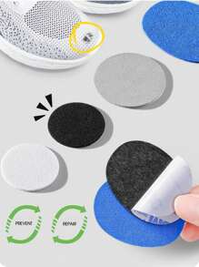 6pcs Self-Adhesive Shoe Heel Repair Patches Set, Prevents Rubbing & Covers Holes In Heels - Black - View 5