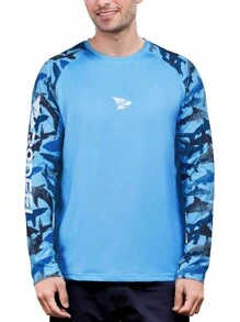 RODEEL Long Sleeve Shirts Men UPF 50+ Sun UV Protection Lightweight Quick Dry Moisture Wicking Breathable Cooling Athletic Activewear For Outdoor Hiking Camping Running Biking Fishing Boating Construction Landscaping Sport Gym Workout, Holiday Gift - 藍色 - 查看 3