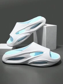 LEYFU 2024 New Men's Fashionable Slip-On Sports Slippers, Anti-Slip, Versatile, Lightweight, Easy-Wearing, Suitable For Beach And Daily Outings, Popular Online Celebrity Style