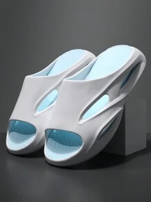 LEYFU 2024 New Men's Fashionable Slip-On Sports Slippers, Anti-Slip, Versatile, Lightweight, Easy-Wearing, Suitable For Beach And Daily Outings, Popular Online Celebrity Style