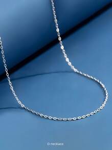 999 Sterling Silver Collarbone Necklace For Women, Silver Content: 92.5%, No Pendant, Stylish & Simple Chain Necklace, Versatile Accessory, Plated In Platinum, Ideal Gift For Friends, Mothers Valentines