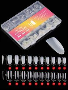 800 Cái/hộp Trong Suốt & Phối Màu Tự Nhiên Full Cover Vuông Hạnh Nhân Hình Bầu Dục Giày Nhọn Kiểu Pháp Nửa Độ Phủ Quan Tài Móng Tay Giả Traceless Acrylic Đầu Home DIY Thiết Kế Cho Phụ Nữ Và Các Bạn Gái Kéo Dài Nhanh Dụng Cụ Làm Móng Tay Ấn Vào Móng Tay - Nhiều màu - Xem 6