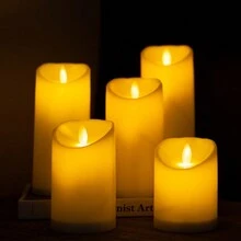 2024年新款蠟燭燈，浪漫氛圍蠟燭燈，多種規格LED電子蠟燭燈，擺動模擬假蠟燭，婚禮浪漫告白生日表演裝飾燈光，LED電子蠟燭，擺動無煙蠟燭燈，生日氛圍燈 - 白色 - 查看 4