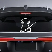 Adorable Dog Back Car Vinyl Wiper Sticker For Car Truck Rear Window Windshield Funny Wagging Animal Tail Decal Universal Motorcycle Laptop Decoration - Laser - View 1