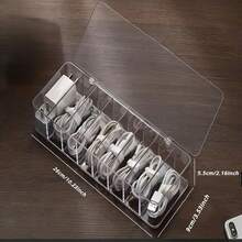 10pcs Pack Cable Organizer Bags & Cases With Silicone Straps For Desktop Storage - Durable PC Material Cable Management Ties For Tidy Desk - White - View 9