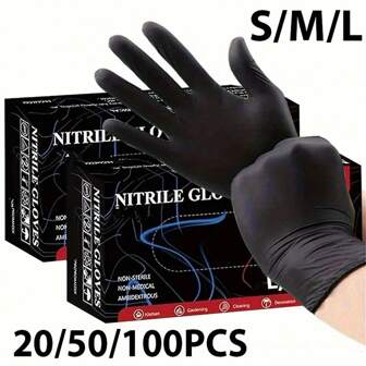 2/20/50/100pcs, Disposable Nitrile Gloves,Durable Household Cleaning Gloves, Waterproof Gloves Suitable For Kitchens Cleaning, Tattoo, Hair Dyeing, Pet, Beauty Salons, Cleaning Supplies, Household Gadgets(No Box)