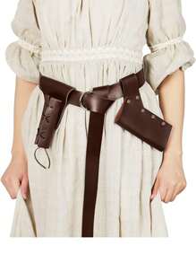 Bộ 3 phụ kiện thời Phục Hưng, bao da kiếm bằng da PU thời Trung cổ cổ điển và thắt lưng cho lễ hội hóa trang - A - Xem 6