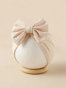 3 件装柔软透气婴儿和幼儿提花条纹帽，带可爱蝴蝶结和高弹性，适合日常穿着和节日爱情人节 - 彩色 - 查看 5