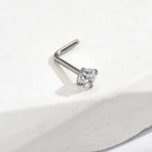 5入組隨機顏色時尚CZ裝飾L形鼻針，適用於女性日常佩戴 - 隨機5個顏色 - 查看 4