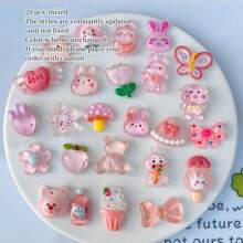 20pcs Mixed-Style Transparent Cartoon Animal Shaped DIY Jewelry Accessories, Stationery, Phone Case, Keychain, Cup, Hole Shoes, Fridge Sticker, Decorative Patch, Sticker Material, With Free Double-Sided Tape - Multicolor - View 18