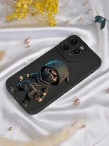 1 Stück schwarze TPU weiche Hülle mit Muster, matter Textur, voller Schutz gegen Staub und Wasser, kompatibel mit iPhone7/8/11/12/13/14/15/X/XR/Xs/Plus/Pro/Pro Max/SE3/Mini Serie