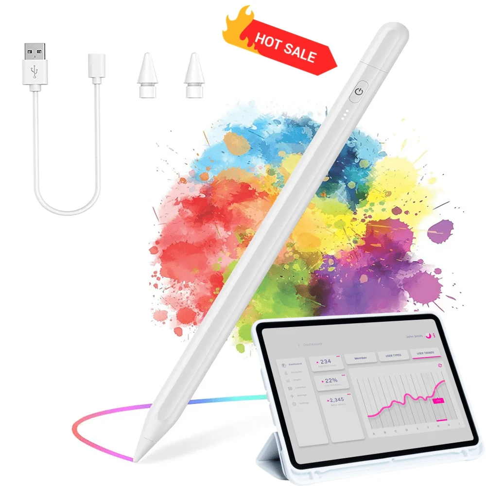 Lápiz Óptico Stylus Pen Para iPad Con Rechazo De Palma - Blanco - Ver 1