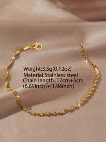 Aomogo 1入18K鍍金不鏽鋼細鏈手鍊，優雅手鍊珠寶
