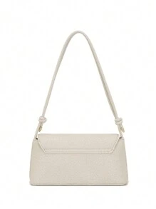 Bolsa de hombro casual de moda de unicolor con estampado de piedra - Albaricoque - Ver 3