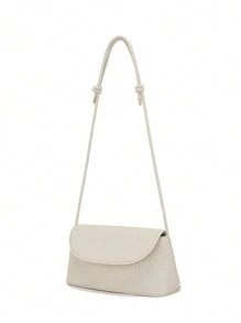 Bolsa de hombro casual de moda de unicolor con estampado de piedra - Albaricoque - Ver 4
