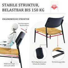 Set van 3 tafels en stoelen voor binnen en buiten, 2 stoelen en 1 ronde bijzettafel voor bistro, balkon, terras, tuin, balkonmeubel van aluminium en roestvrij staal met PE rattan zitkussens