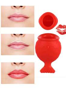 1 Pieza Potenciador De Labios De Silicona, Ejercitador De Labios - Rojo - Ver 2