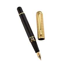 1支豪華企業精品不鏽鋼瓶蓋復古金屬鋼筆，A8072不銹鋼經典機身金融尖0.5mm極細水性筆 - 金色 - 查看 5