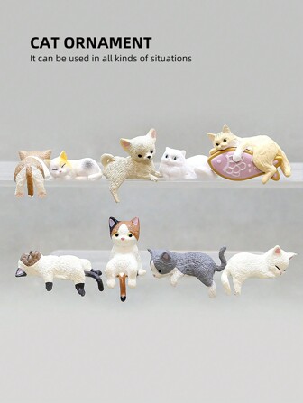 Figura miniatura decorativa de gato curativo, linda y divertida, adecuada como decoración del hogar o del automóvil, y como pequeño regalo