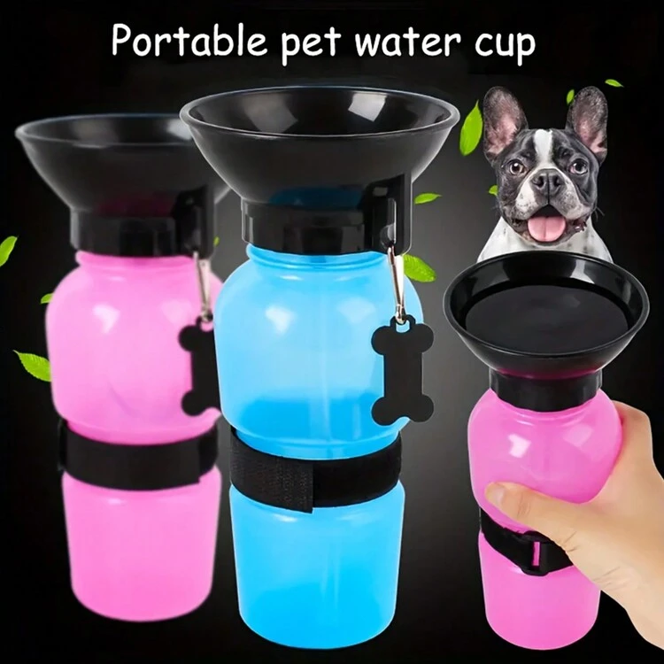 1 pieza Botella de agua para mascotas con diseño a prueba de fugas para gatos y perros, conveniente para llevar, ideal para viajar y caminar, fácil de rellenar mientras se está al aire libre - Multicolor - Añade 12