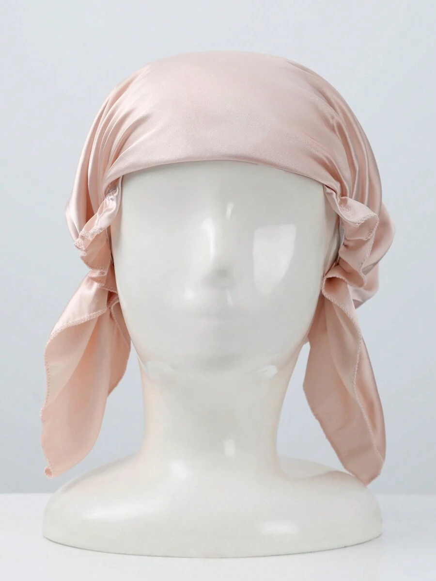 Hair Bonnet With Tie Band, Large Silk Sleep Cap For Curly Hair, Silk Hair Wrap For Hair Care - Multicolor - View 1