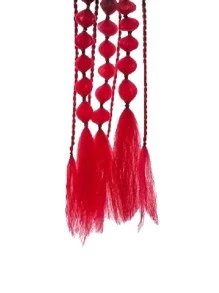 1 件 24 英寸渐变泡泡马尾合成接发，扭纹辫子配松紧带，适合派对、万圣节、圣诞节 - 漸層紅色 - 查看 5