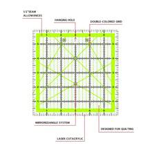 Quilting Sewing Ruler,Square Quilting Rulers,Fabric Cutting Ruler,Fabric Cutting Ruler For Quilting, Sewing & Crafts Template,Transparent Sewing Drawing Template Tailor Dressmaker Quilting Tool With Grid Lines For Designers Tailors Quilting Sewing Crafts